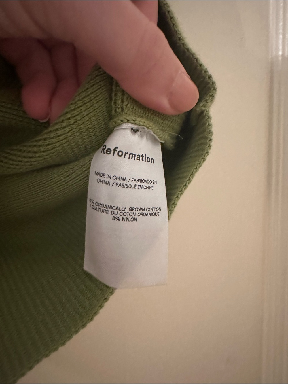 Reformation Olive Ribbed Square-Neck Tank - Picture 3 of 4